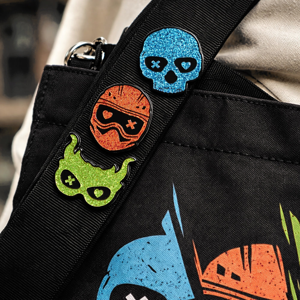Into Darkness Series: Masked Men of Darkness Enamel Pins (3-Pack)