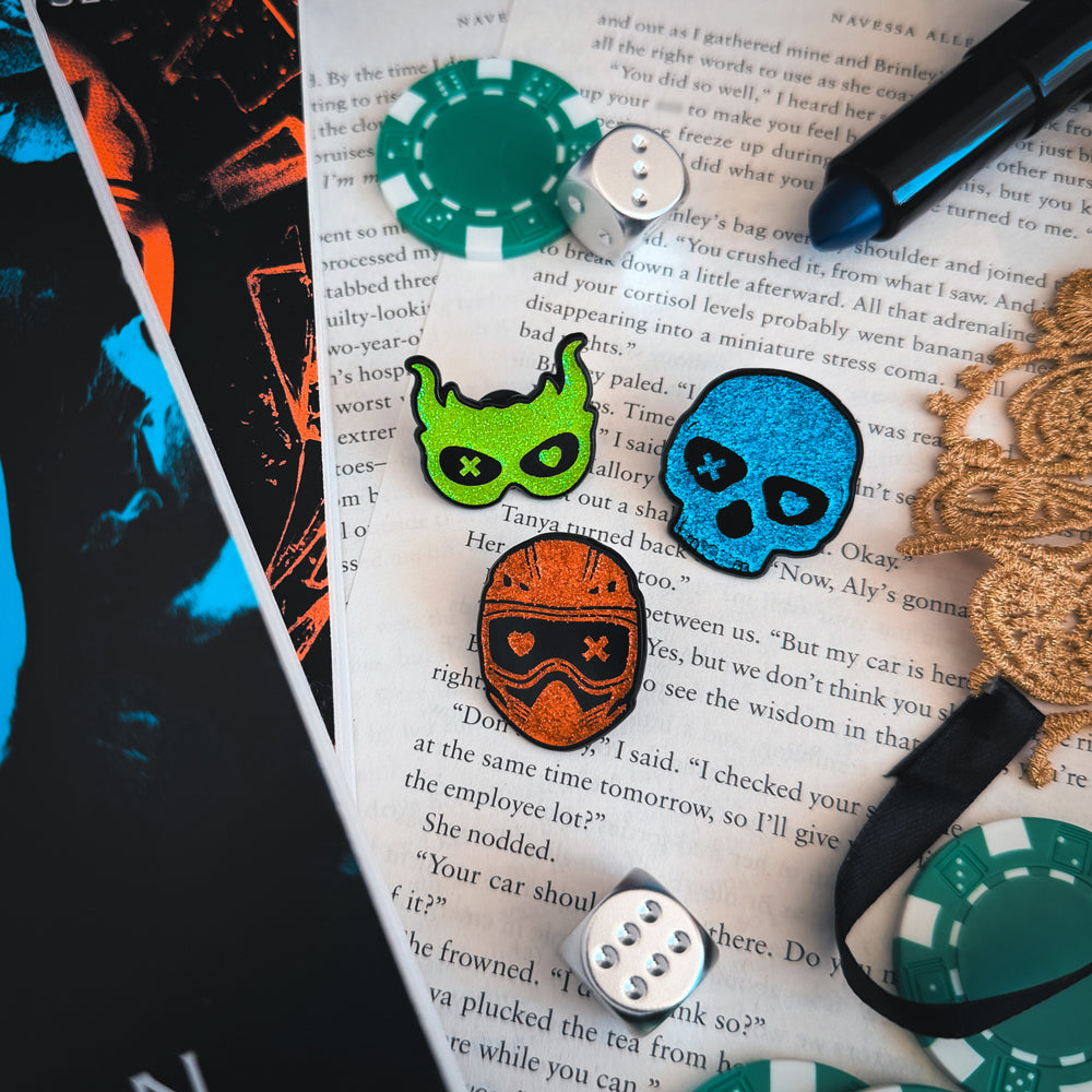 Into Darkness Series: Masked Men of Darkness Enamel Pins (3-Pack)