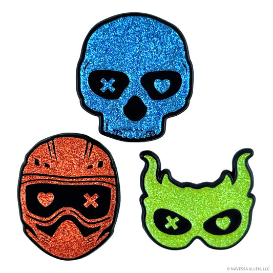 Into Darkness Series: Masked Men of Darkness Enamel Pins (3-Pack)
