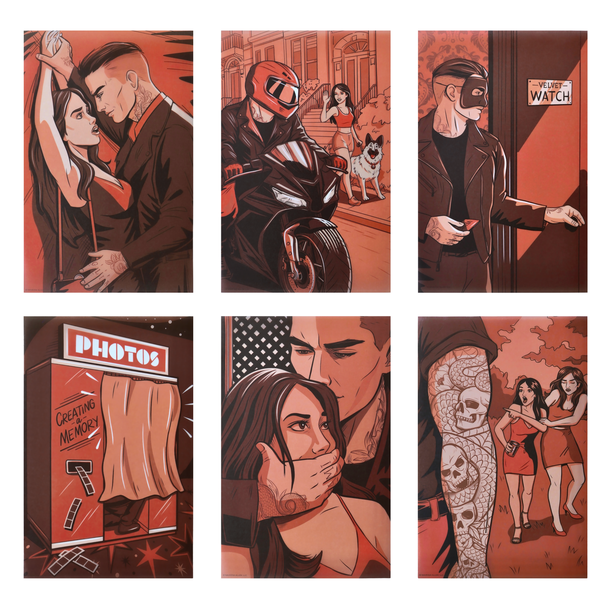 Caught Up Book Scene Illustrations (6-Pack) (ConQuest Journals Exclusive)