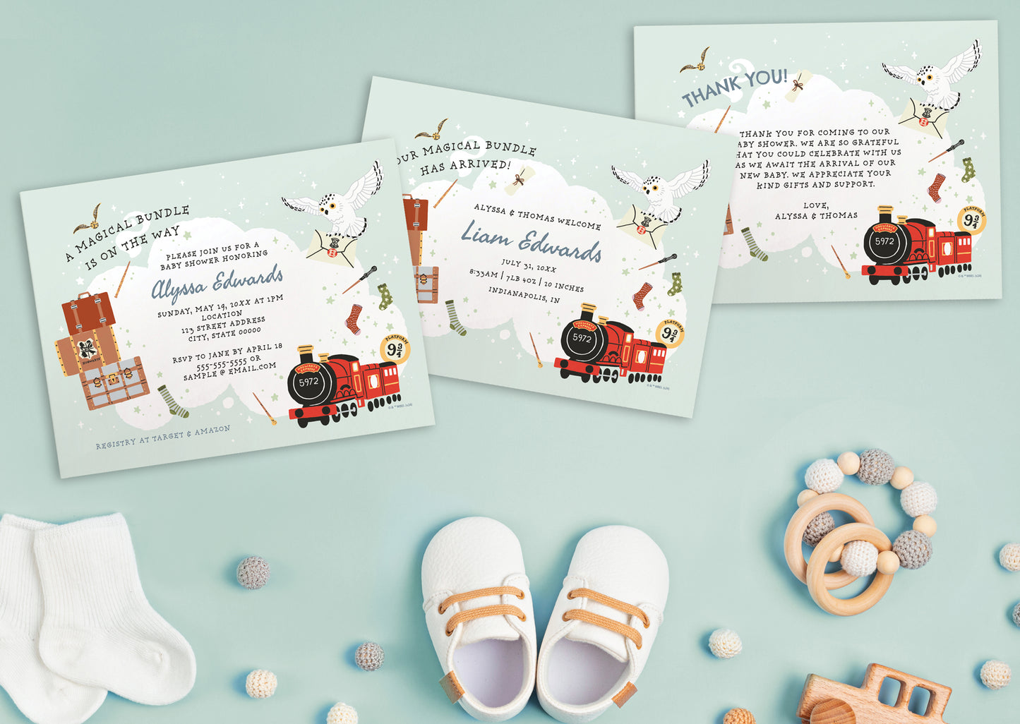 Harry Potter Magical Bundle Personalized Baby Shower Invitations