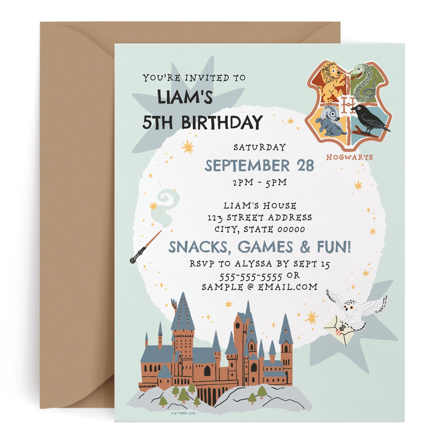 Harry Potter Hogwarts Personalized Kids Invitations