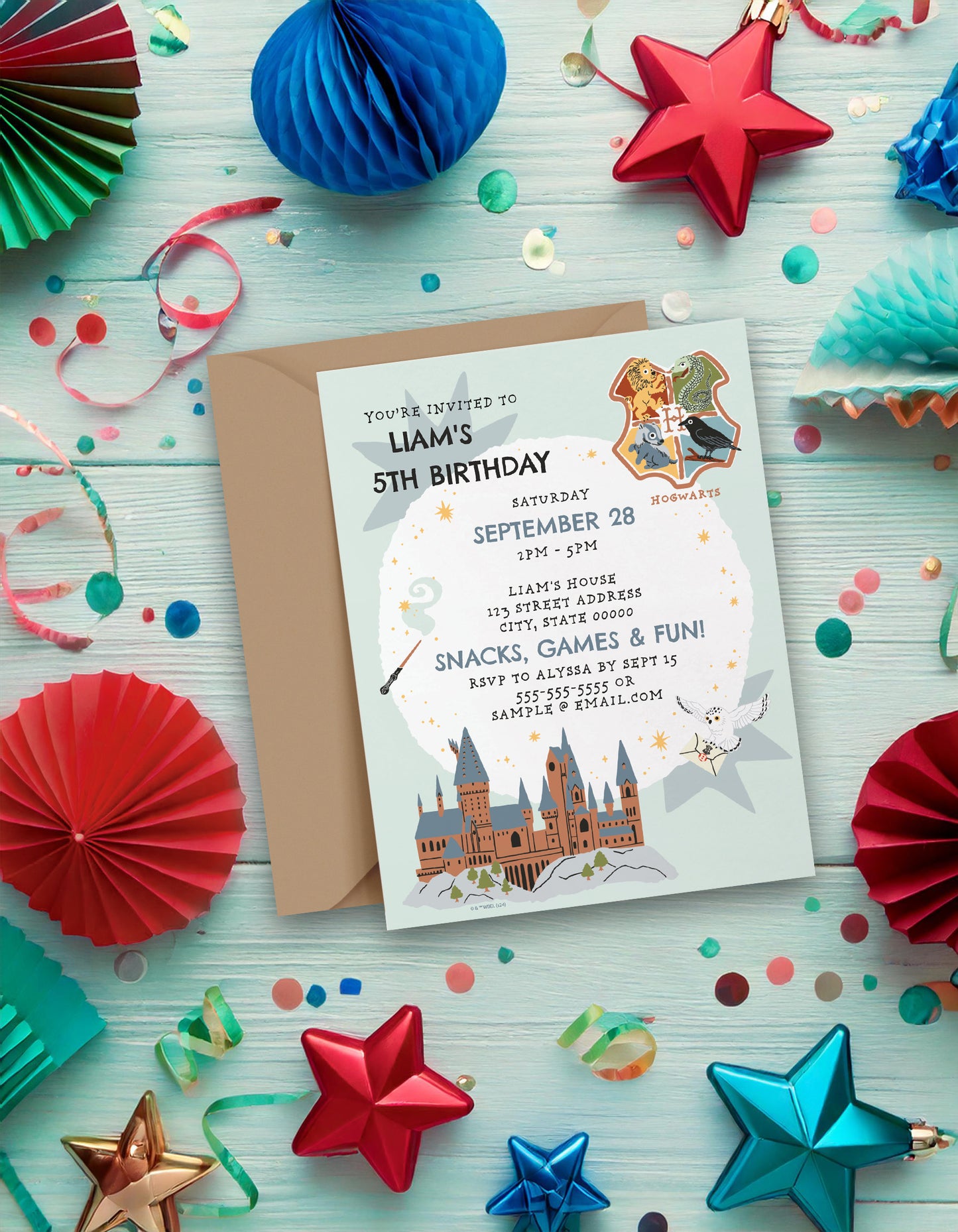 Harry Potter Hogwarts Personalized Kids Invitations