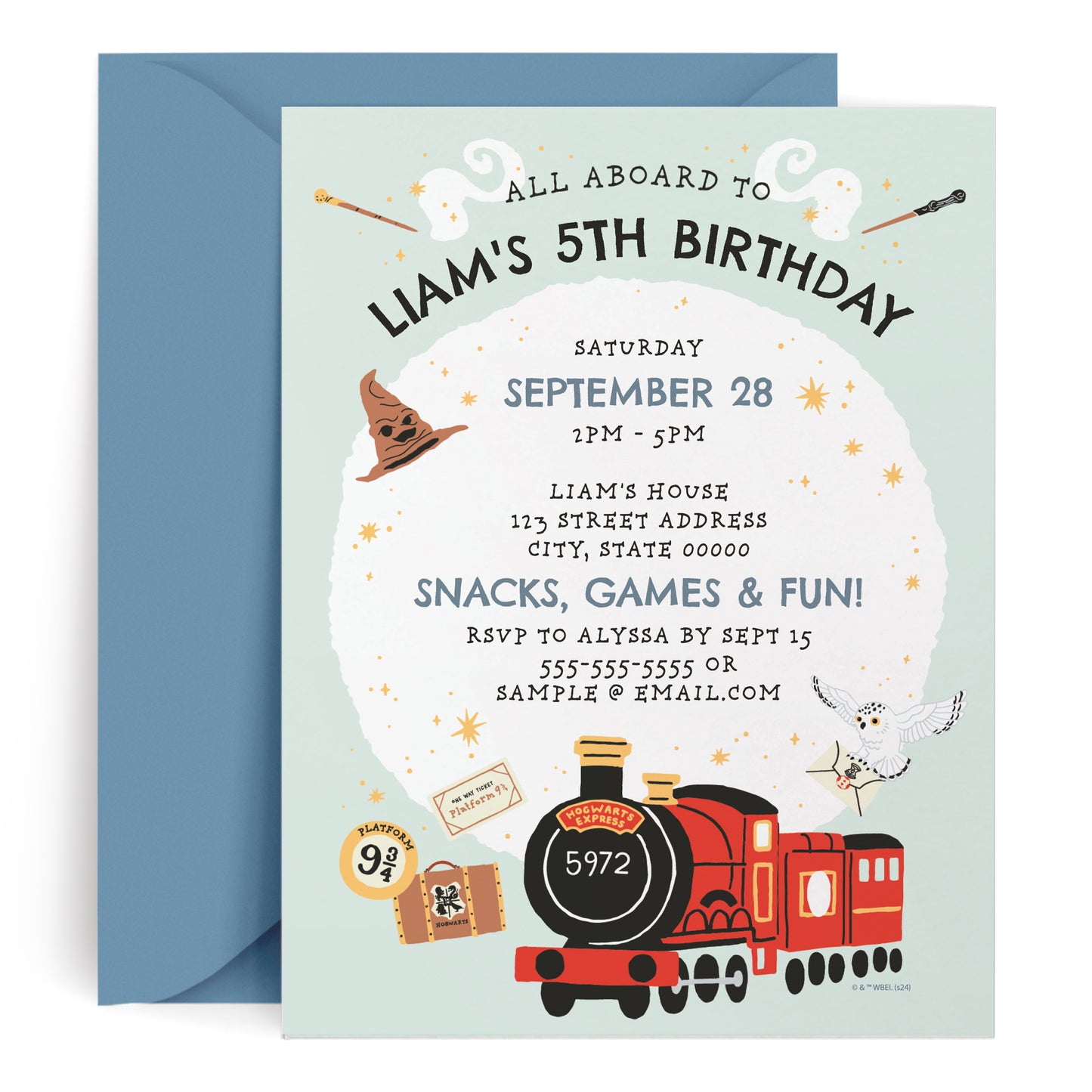 Harry Potter Hogwarts Express Personalized Kids Invitations