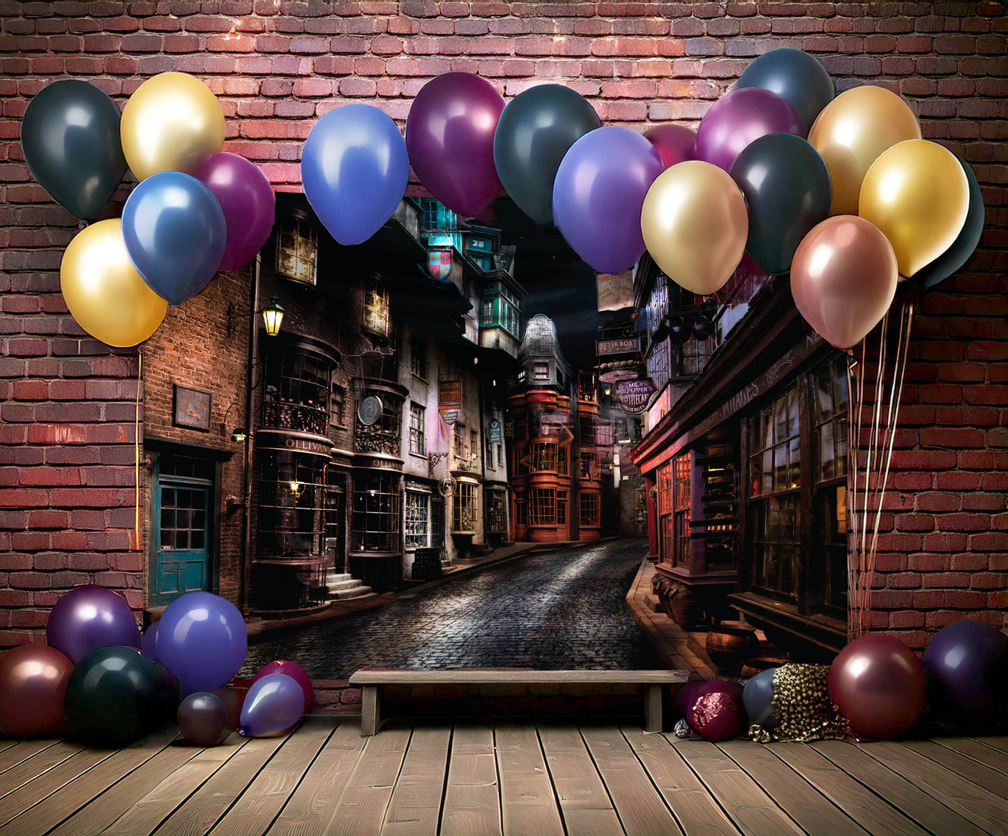 Harry Potter Diagon Alley Backdrop Wall Banner (5ft x 7ft)