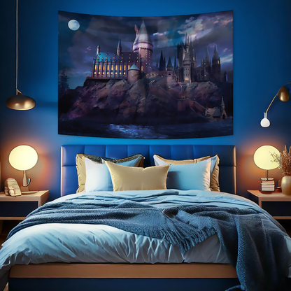 Harry Potter Hogwarts Castle at Night Backdrop Wall Banner (5ft x 7ft)
