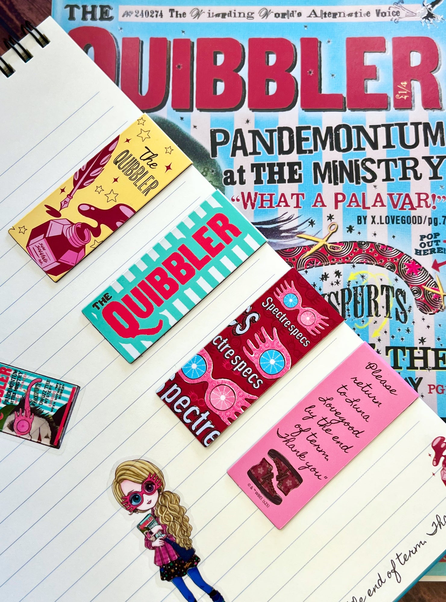 Harry Potter The Quibbler Magnetic Bookmarks (4-Pack) – ConQuestJournals harry-potter-the-quibbler-magnetic-bookmarks-4-pack-conquestjournals