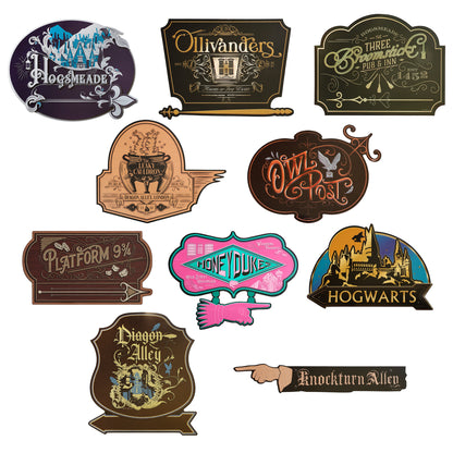 Harry Potter Party Decor & Photo Prop Bundle (Have You Seen This Wizard? Photo Prop, Location Directional Signs & Large Quidditch Banner Flag Set)