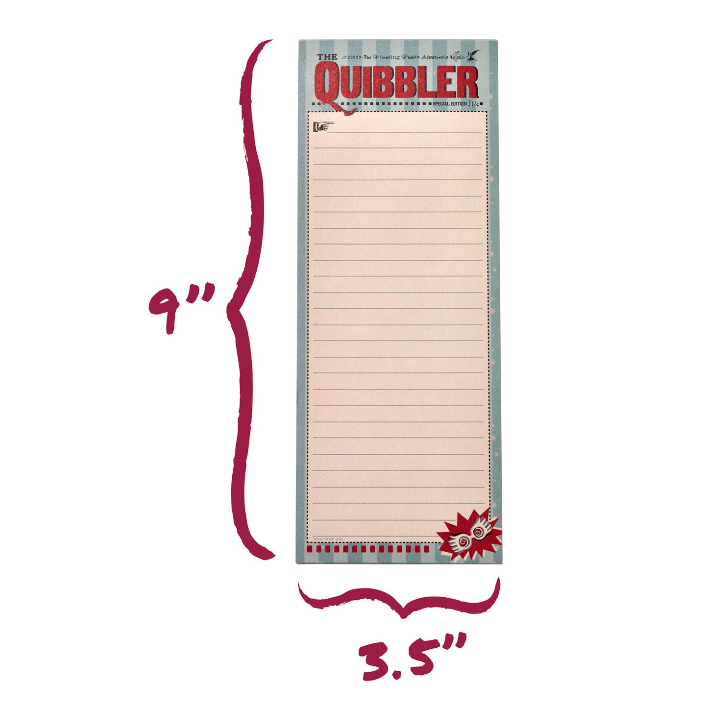 Harry Potter The Quibbler List Notepad (3.5'' x 9'')