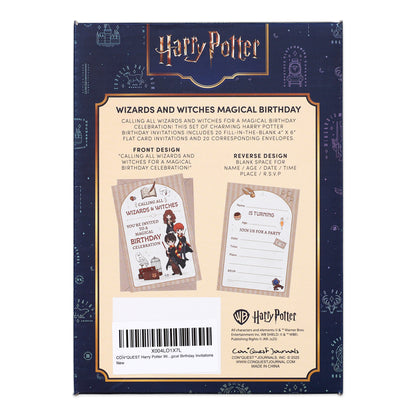Harry Potter Wizards & Witches Fill-in-the-Blank Birthday Invitation & Envelope Box Set (20-Pack)