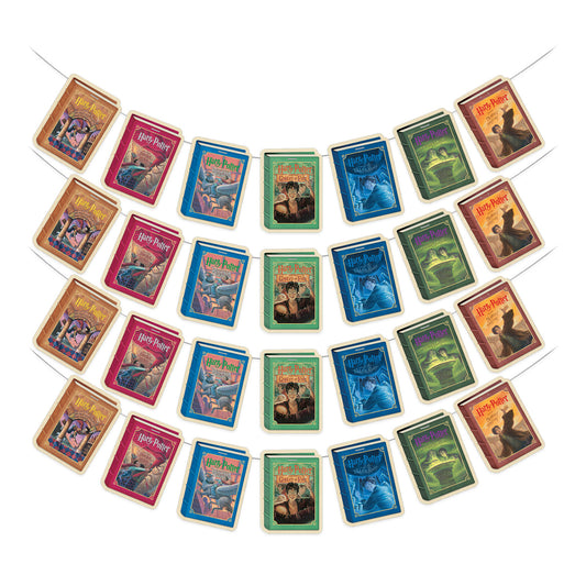 Harry Potter Literary Art Hanging Cardstock Banners (28-Pieces, 4 Strings of 7 Cards)