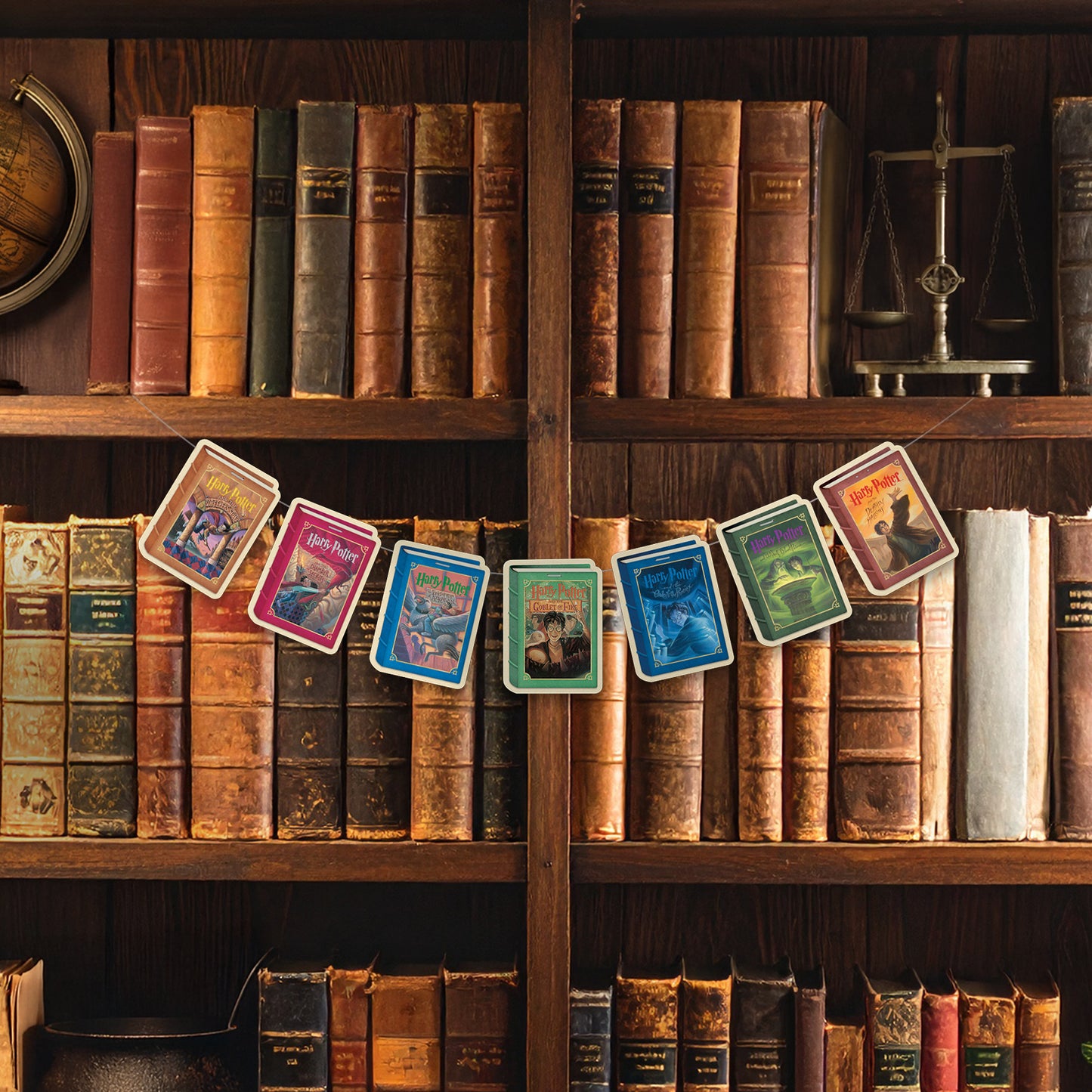 Harry Potter Literary Art Hanging Cardstock Banners (28-Pieces, 4 Strings of 7 Cards)
