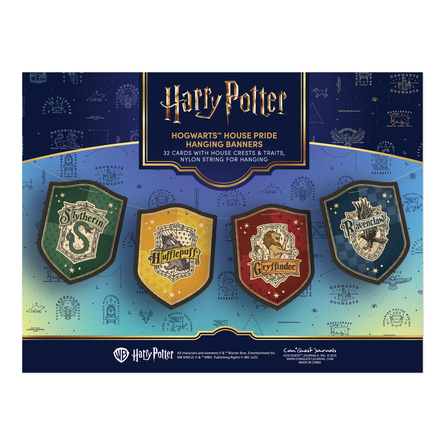 Harry Potter Ultimate Hanging Decor Bundle (Hogwarts Acceptance Letters, House Pride Crests & Literary Art Banner Sets)