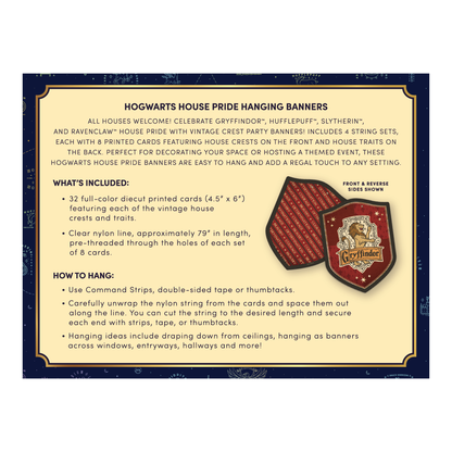Harry Potter Ultimate Hanging Decor Bundle (Hogwarts Acceptance Letters, House Pride Crests & Literary Art Banner Sets)