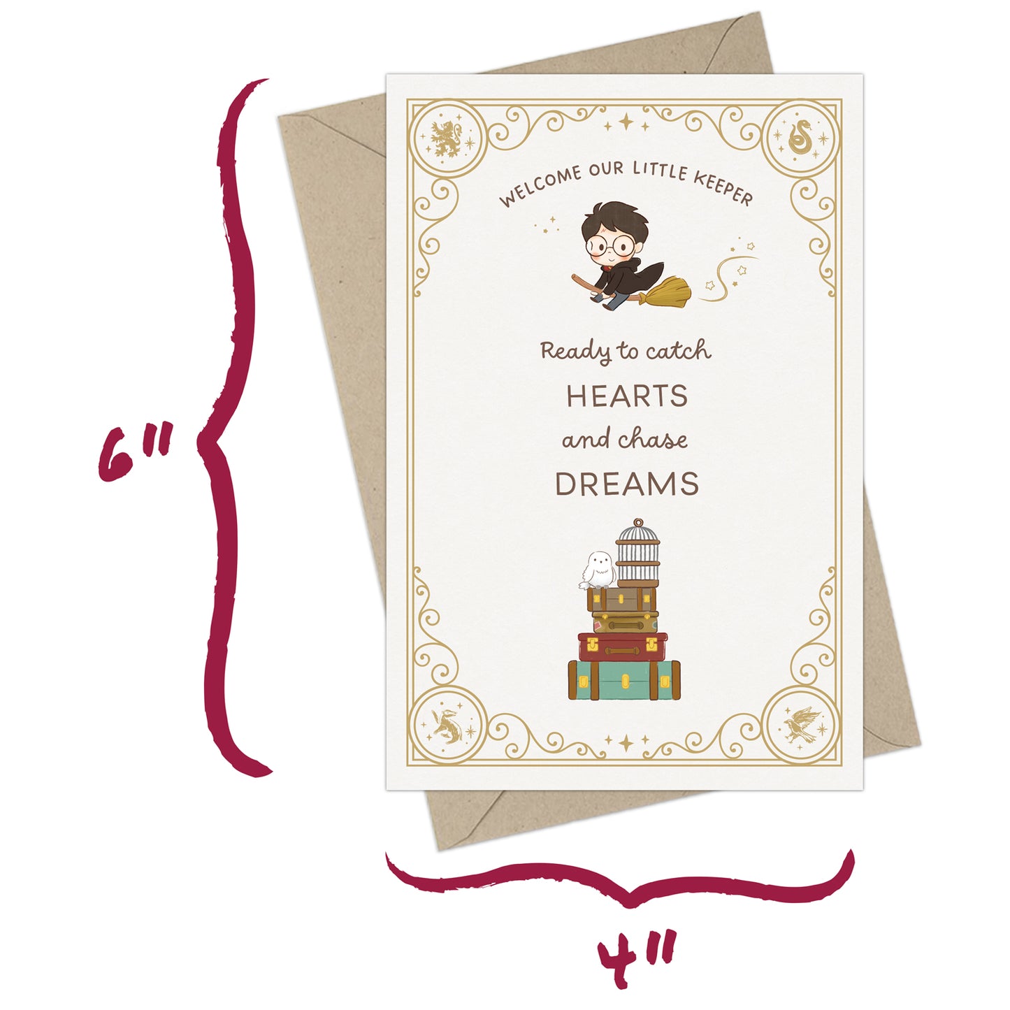 Harry Potter Little Keeper Fill-in-the-Blank Baby Birth Announcement & Envelope Box Set (20-Pack)