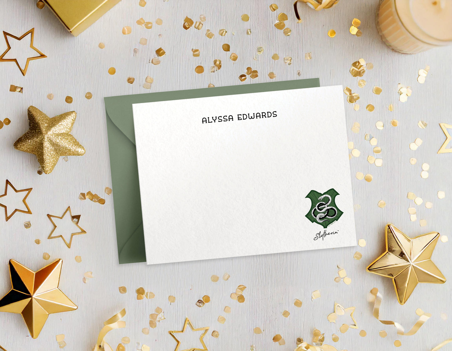 Harry Potter Slytherin House Mascot Personalized Notecards