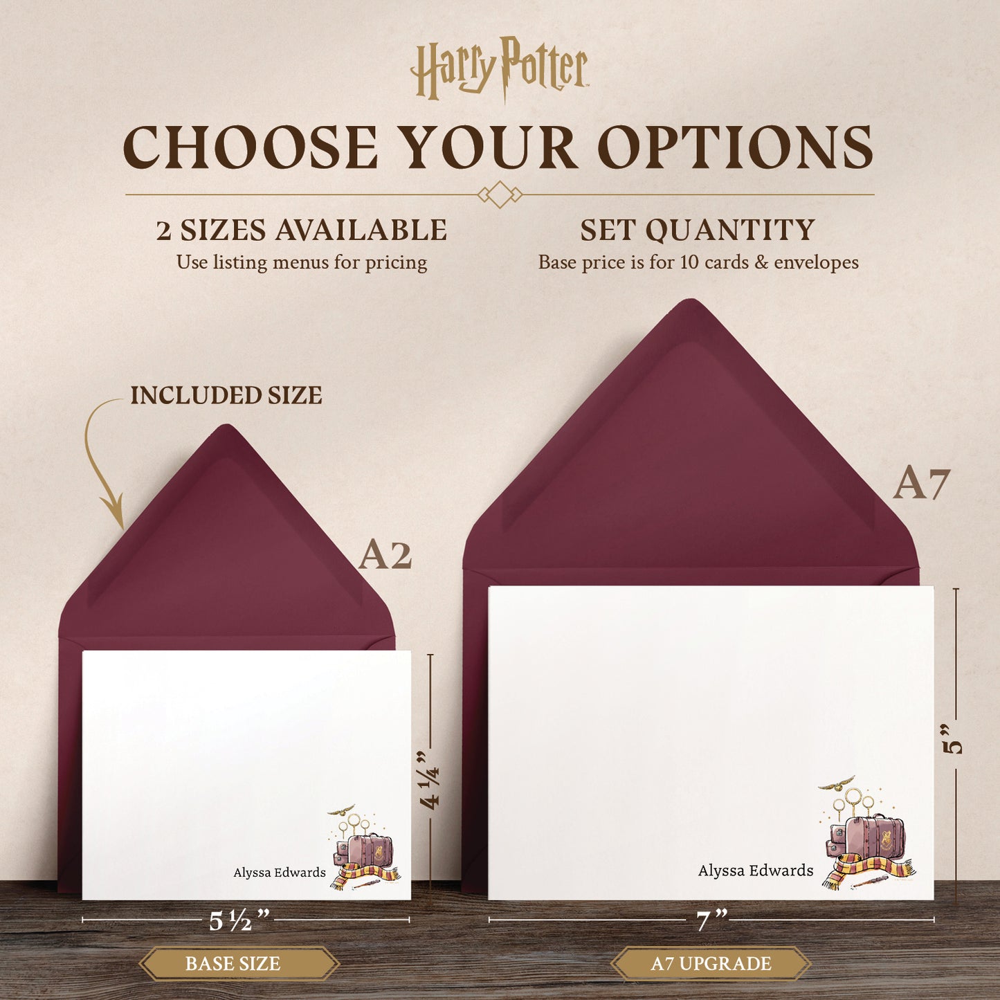 Harry Potter Back to Hogwarts Personalized Notecards