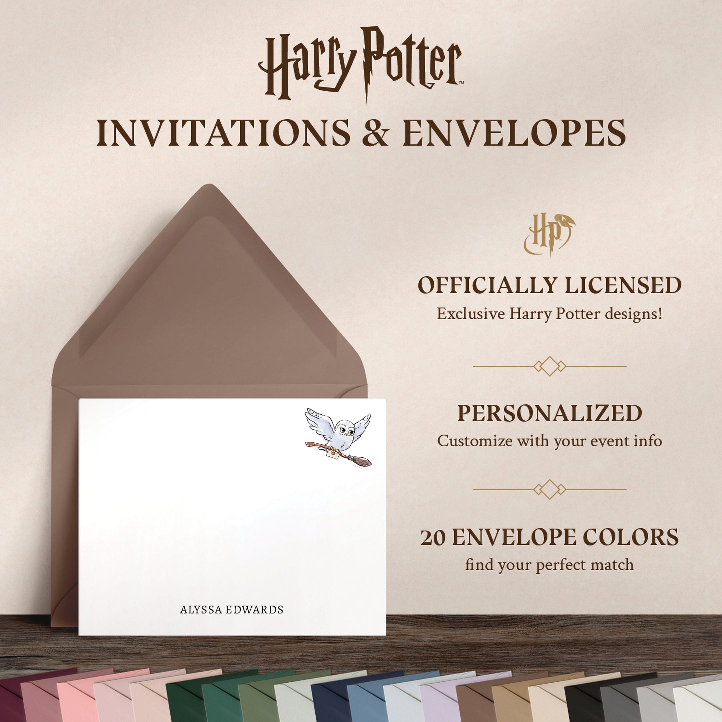 Harry Potter Hedwig's Magical Delivery Personalized Notecards