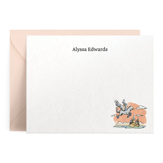 Harry Potter Buckbeak's Flight Over Hogwarts Personalized Notecards