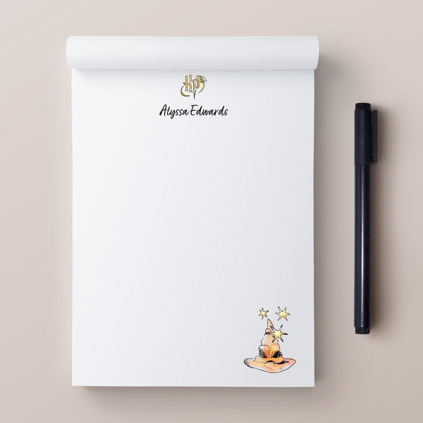 Harry Potter Hogwarts House Sorting Hat Personalized Notepads