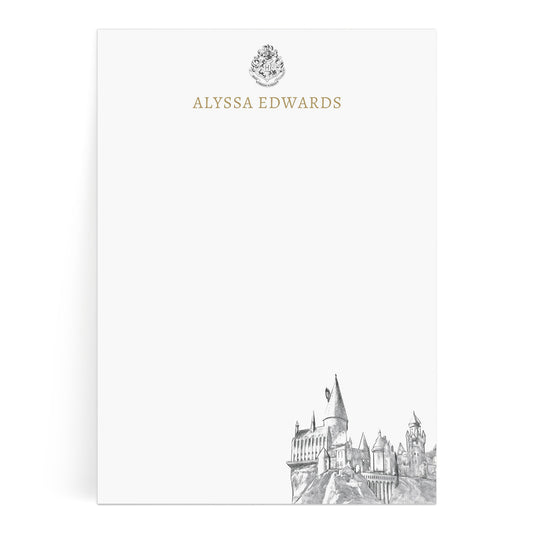 Harry Potter Hogwarts Castle in Ink Personalized Notepads