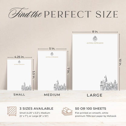 Harry Potter Hogwarts Castle in Ink Personalized Notepads