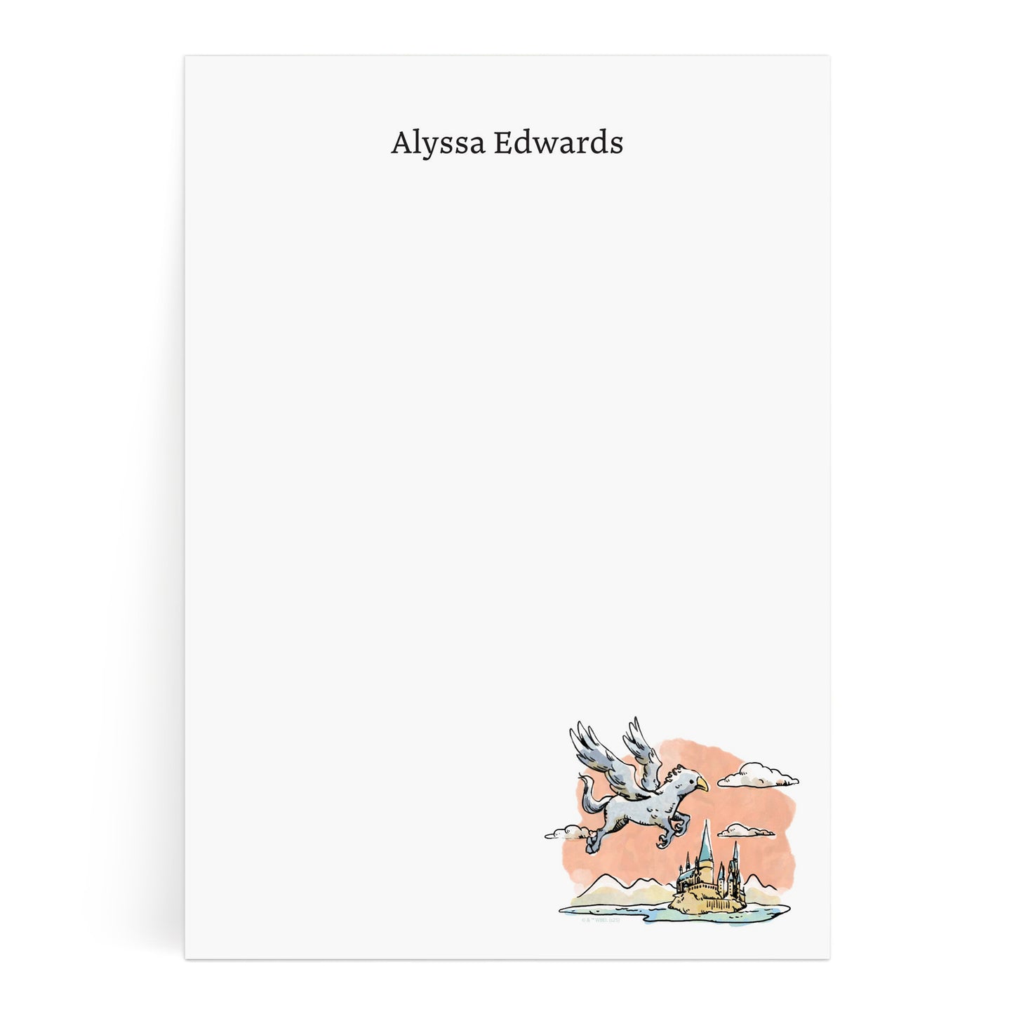 Harry Potter Buckbeak's Flight Over Hogwarts Personalized Notepads