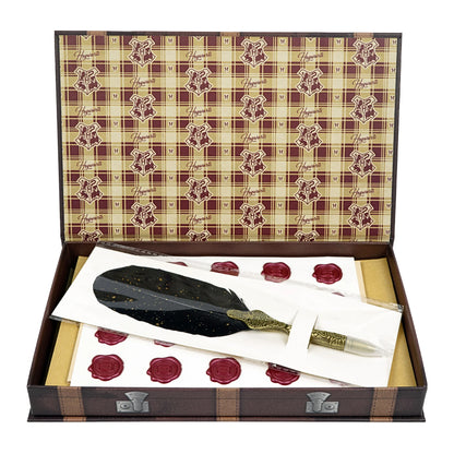 Harry Potter Writing & Journaling Bundle (Boxed Stationery Set with Wax Seals & Feather Pen, Deathly Hallows Leather Wrap Journal & 60-Count Watercolor Decals)