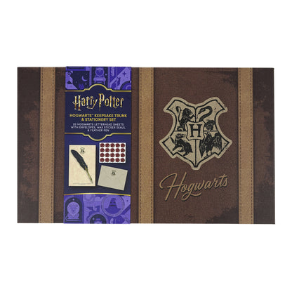 Harry Potter Writing & Journaling Bundle (Boxed Stationery Set with Wax Seals & Feather Pen, Deathly Hallows Leather Wrap Journal & 60-Count Watercolor Decals)
