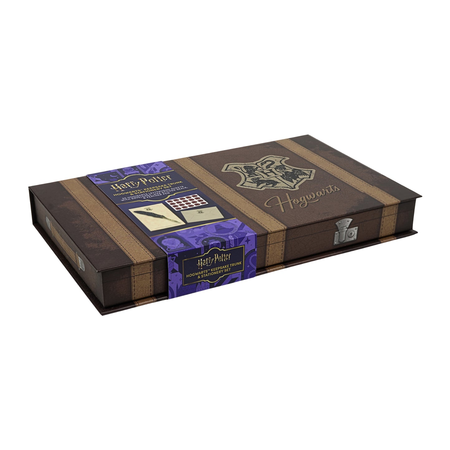 Harry Potter Writing & Journaling Bundle (Boxed Stationery Set with Wax Seals & Feather Pen, Deathly Hallows Leather Wrap Journal & 60-Count Watercolor Decals)