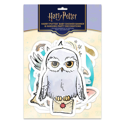 Harry Potter Baby Shower Party Decor Bundle (Backdrop, Banner & Hanging Decorations)