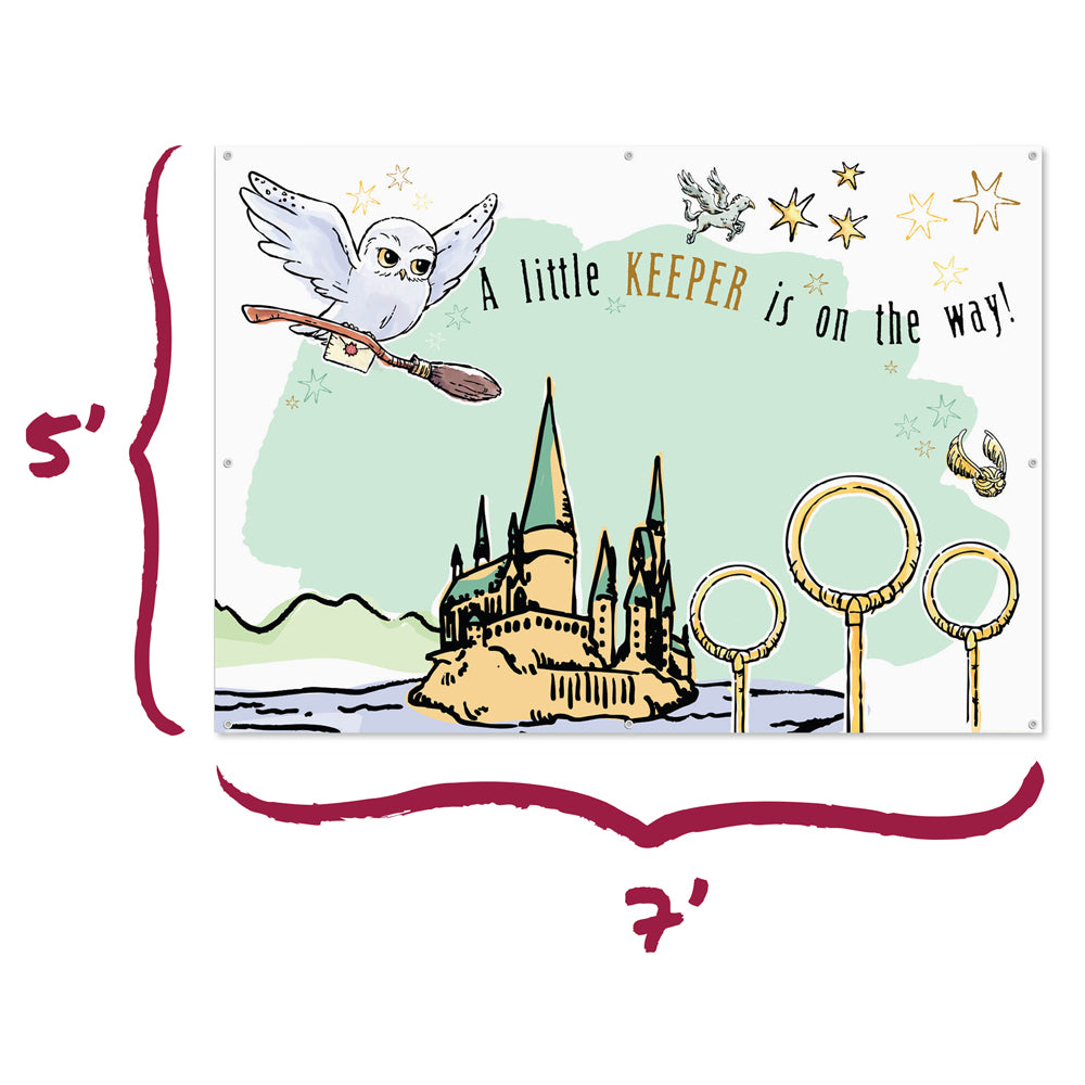 Harry Potter Baby Shower Party Decor Bundle (Backdrop, Banner & Hanging Decorations)