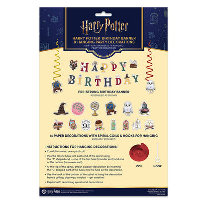 Harry Potter Birthday Party Decor Bundle (Backdrop, Banner & Hanging Decorations)