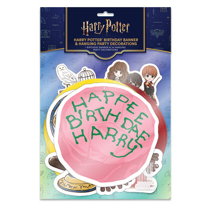 Harry Potter Birthday Party Decor Bundle (Backdrop, Banner & Hanging Decorations)