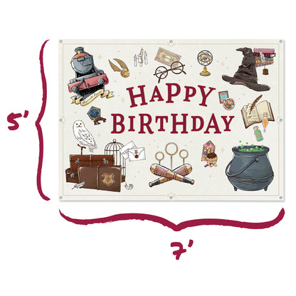 Harry Potter Birthday Party Decor Bundle (Backdrop, Banner & Hanging Decorations)