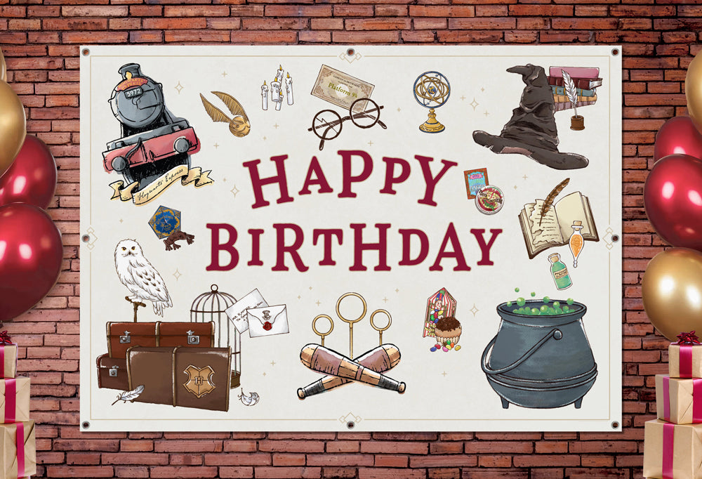 Harry Potter Birthday Party Wall Banner Backdrop (5ft x 7ft)