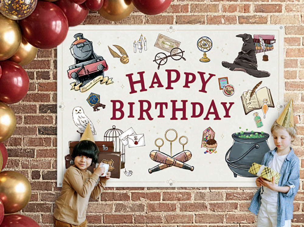 Harry Potter Birthday Party Wall Banner Backdrop (5ft x 7ft)