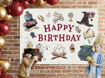 Harry Potter Birthday Party Wall Banner Backdrop (5ft x 7ft)
