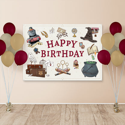 Harry Potter Birthday Party Wall Banner Backdrop (5ft x 7ft)
