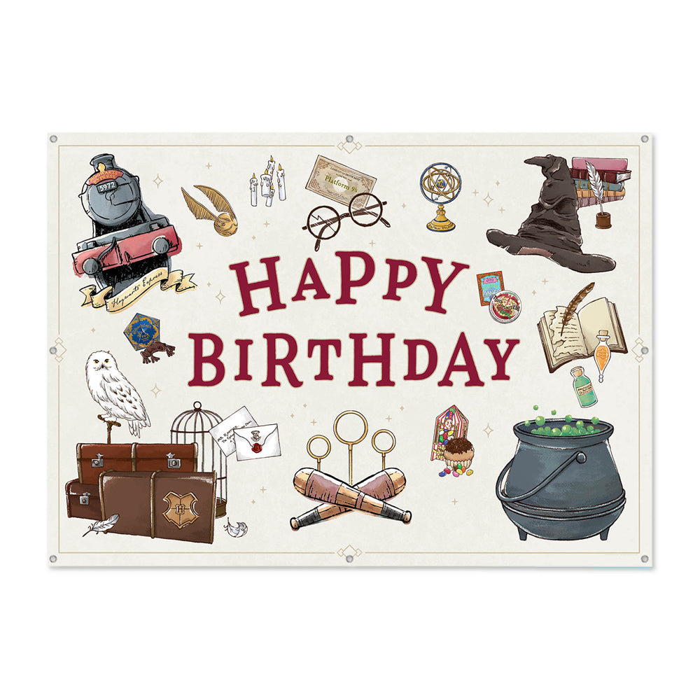 Harry Potter Birthday Party Decor Bundle (Backdrop, Banner & Hanging Decorations)