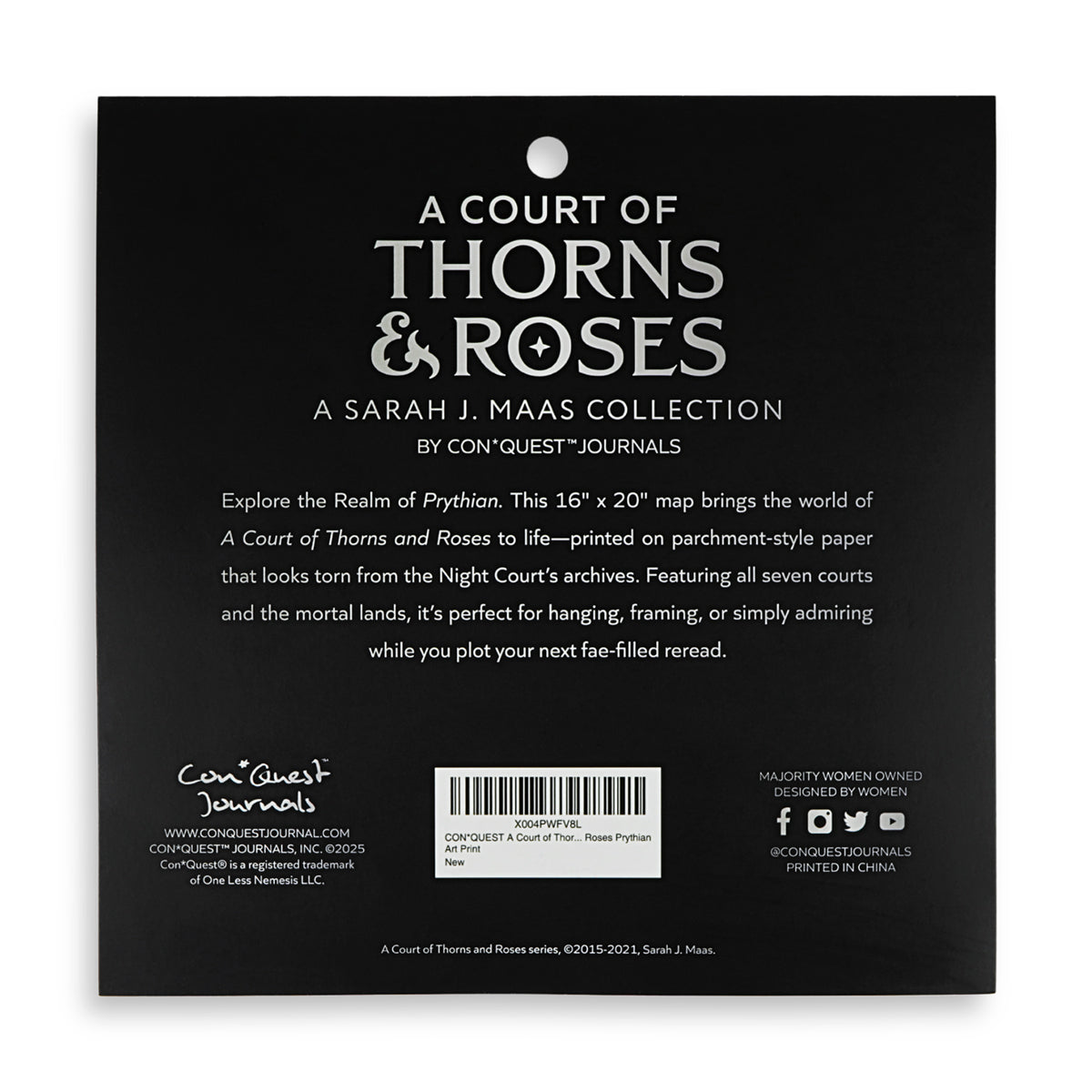 A Court of Thorns and Roses Prythian World Map (16'' x 20'')