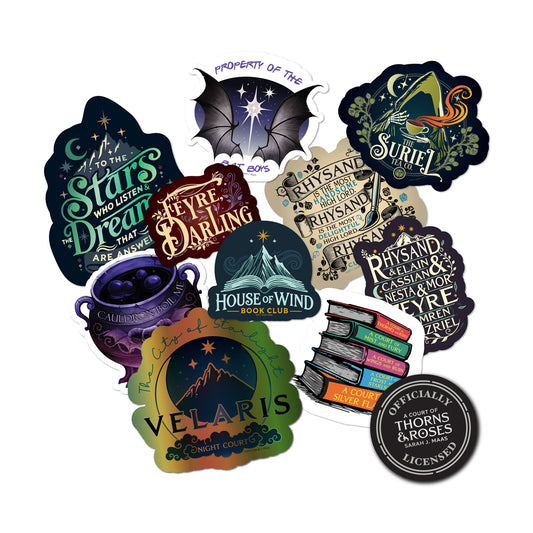 ACOTAR A Court of Thorns and Roses Sarah J. Maas Author Book Merchandise Collection - 60 Count Decal Pack of ACOTAR Stickers