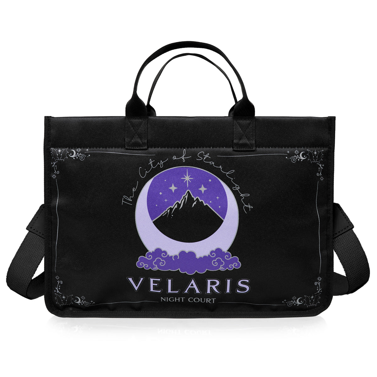 ACOTAR A Court of Thorns and Roses Sarah J. Maas Author Book Merchandise Collection - Night Court Tote Bag with Crossbody Strap and Twin Handles