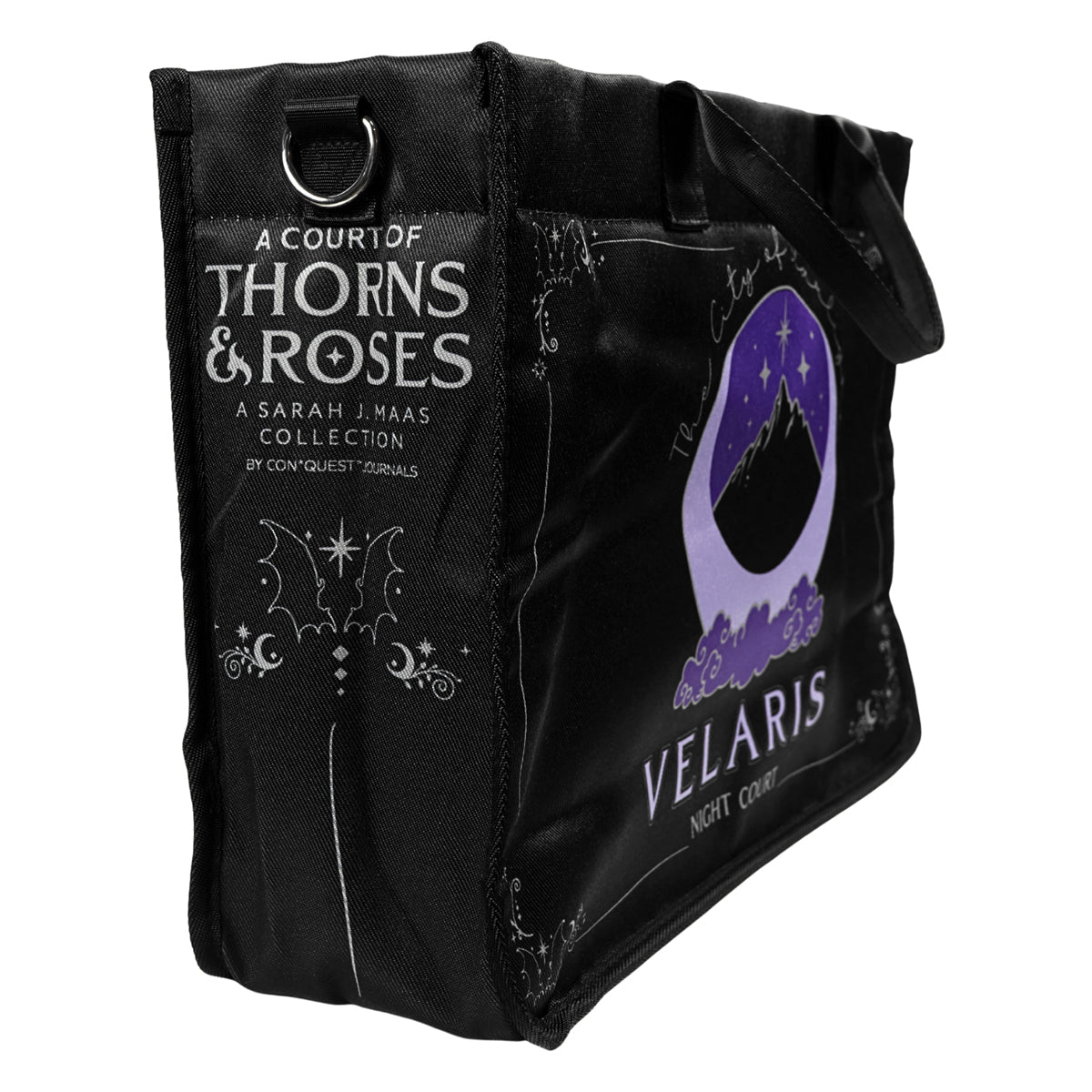 A Court of Thorns and Roses Night Court Tote Bag & Enamel Pins Bundle