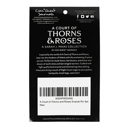 A Court of Thorns and Roses Night Court Tote Bag & Enamel Pins Bundle