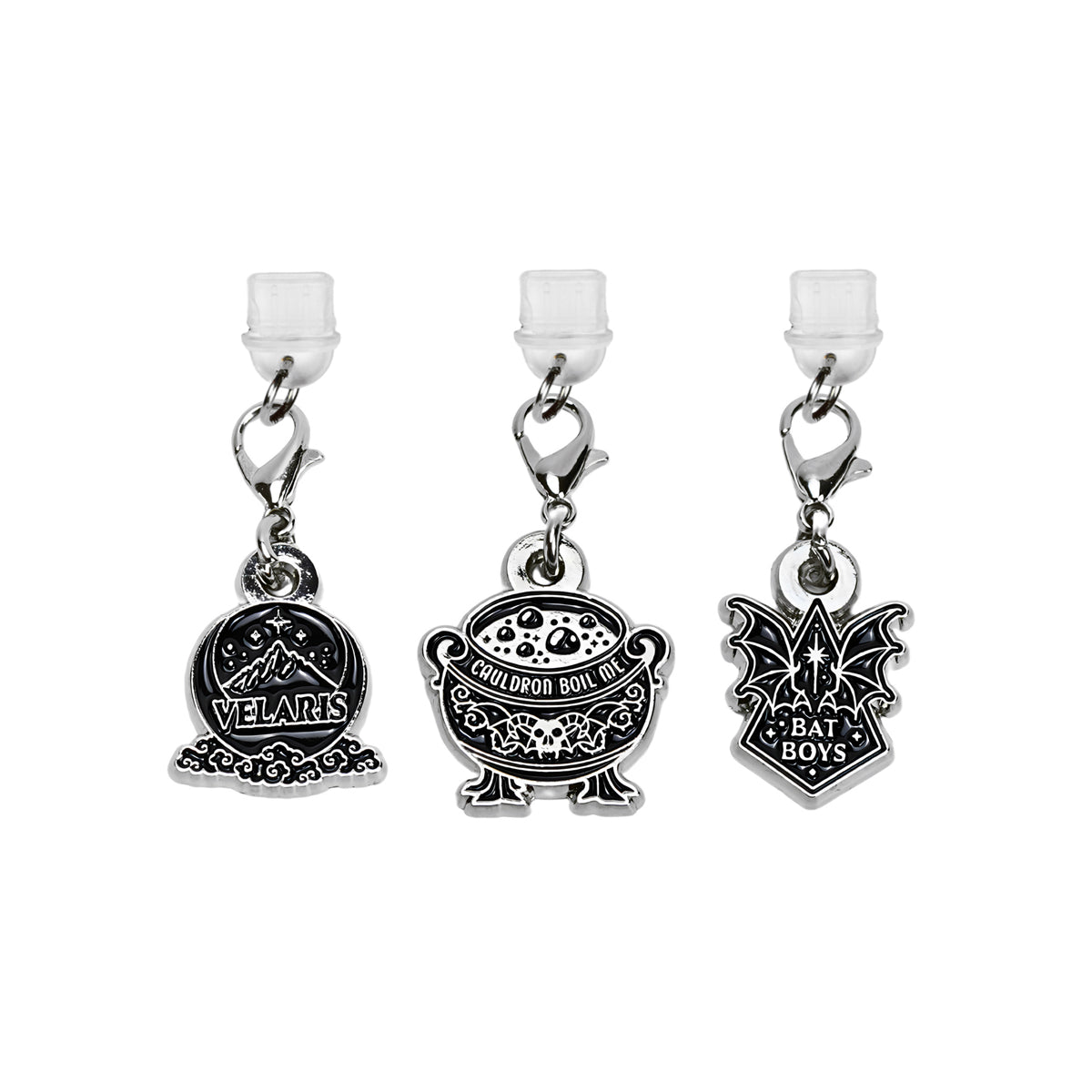 ACOTAR A Court of Thorns and Roses Sarah J. Maas Author Book Merchandise Collection - 3 Silver ACOTAR Dust Plug Charging Port Charms for Phones, Tablets, E-Readers