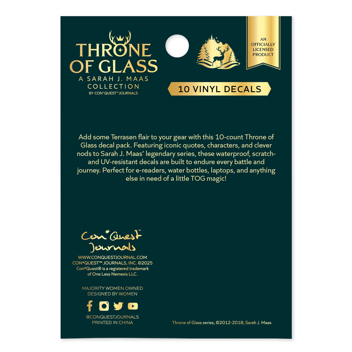 (10-Pack) Throne of Glass Decals