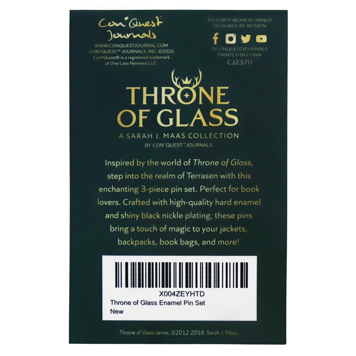 Throne of Glass Enamel Pins (3-Pack)