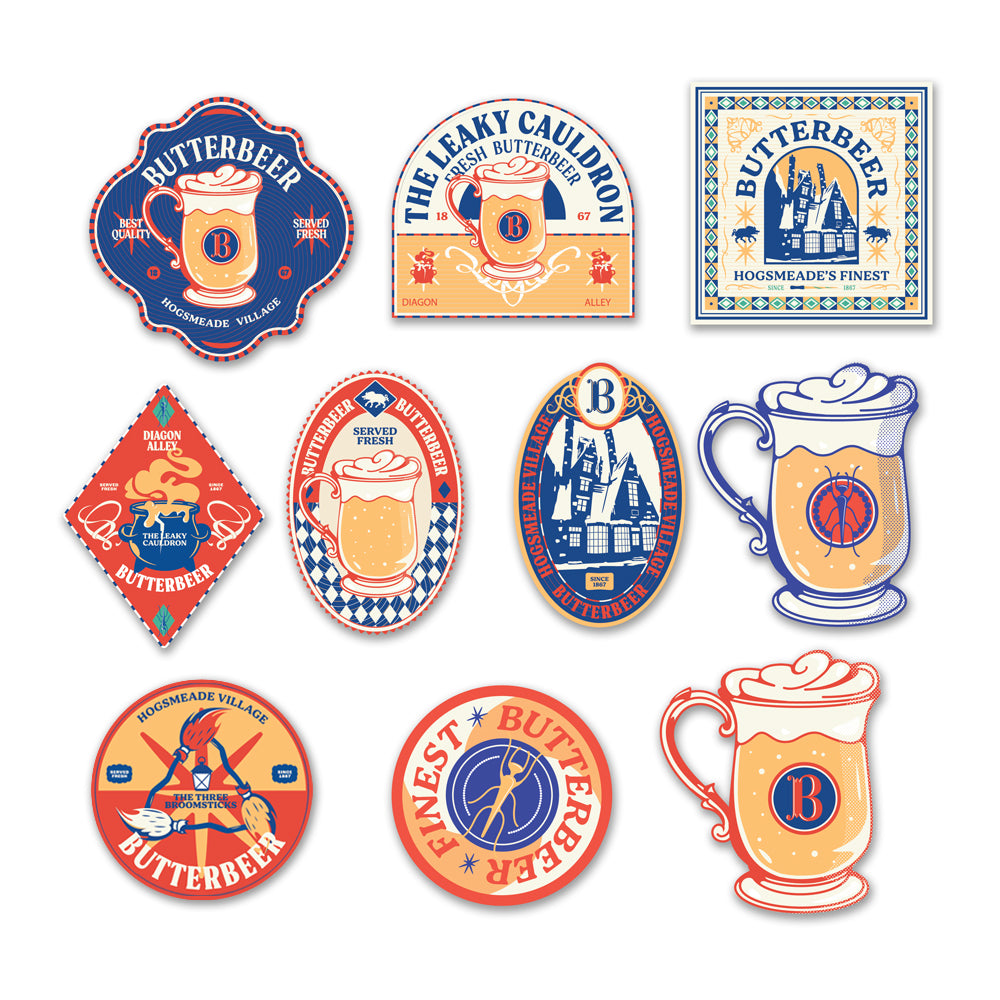 Harry Potter Butterbeer Season Bundle (Tote Bag, 3 Enamel Pins & 50 Decals)