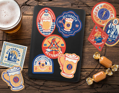 Harry Potter Butterbeer Season Bundle (Tote Bag, 3 Enamel Pins & 50 Decals)